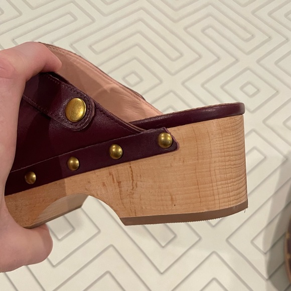 J. Crew Burgundy Leather Studded Mules - Picture 11 of 13